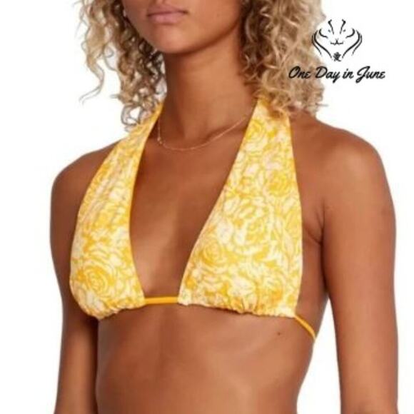 RVCA Forever Halter Reversible Bikini Top Size L - Picture 1 of 5